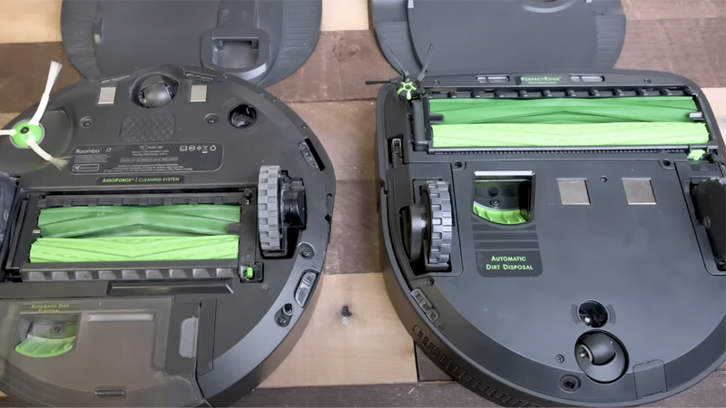 the underside of the roomba s9 plus and i7 plus